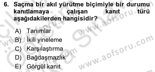 Eleştiri Kuramları Dersi 2024 - 2025 Yılı (Vize) Ara Sınav Soruları 6. Soru