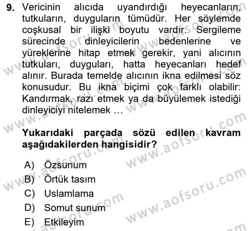Eleştiri Kuramları Dersi 2024 - 2025 Yılı (Vize) Ara Sınav Soruları 9. Soru