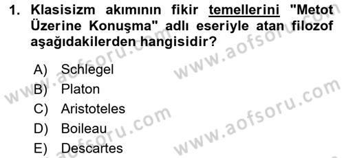 Eleştiri Kuramları Dersi 2024 - 2025 Yılı Yaz Okulu Sınav Soruları 1. Soru