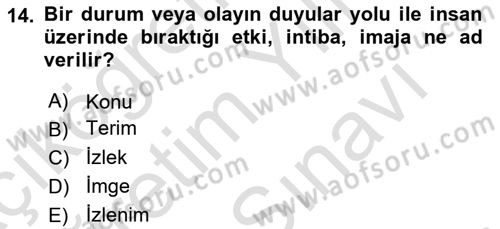 Eleştiri Kuramları Dersi 2025 - 2026 Yılı (Vize) Ara Sınav Soruları 14. Soru