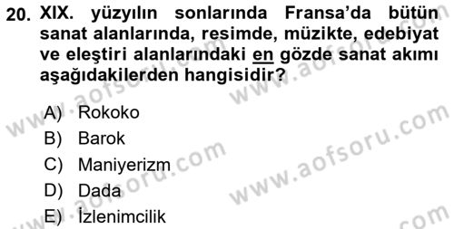 Eleştiri Kuramları Dersi 2025 - 2026 Yılı (Final) Dönem Sonu Sınav Soruları 20. Soru