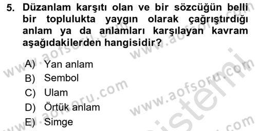 Eleştiri Kuramları Dersi 2025 - 2026 Yılı (Final) Dönem Sonu Sınav Soruları 5. Soru