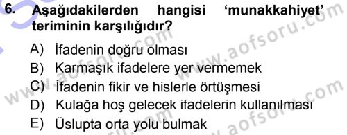 Eleştiri Tarihi Dersi 2012 - 2013 Yılı (Final) Dönem Sonu Sınav Soruları 6. Soru