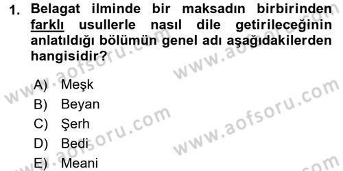 Eleştiri Tarihi Dersi 2015 - 2016 Yılı (Final) Dönem Sonu Sınav Soruları 1. Soru