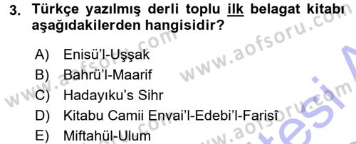 Eleştiri Tarihi Dersi 2015 - 2016 Yılı (Final) Dönem Sonu Sınav Soruları 3. Soru