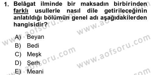 Eleştiri Tarihi Dersi 2015 - 2016 Yılı Tek Ders Sınav Soruları 1. Soru