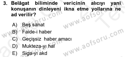 Eleştiri Tarihi Dersi 2015 - 2016 Yılı Tek Ders Sınav Soruları 3. Soru