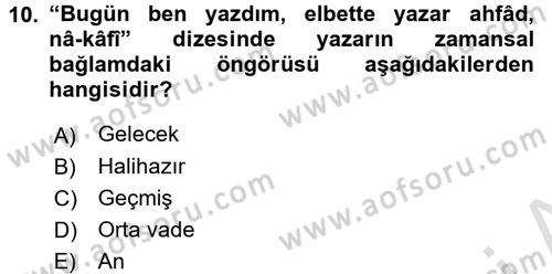Eleştiri Tarihi Dersi 2017 - 2018 Yılı (Vize) Ara Sınav Soruları 10. Soru