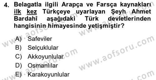 Eleştiri Tarihi Dersi 2021 - 2022 Yılı (Vize) Ara Sınav Soruları 4. Soru
