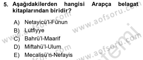 Eleştiri Tarihi Dersi 2021 - 2022 Yılı (Final) Dönem Sonu Sınav Soruları 5. Soru