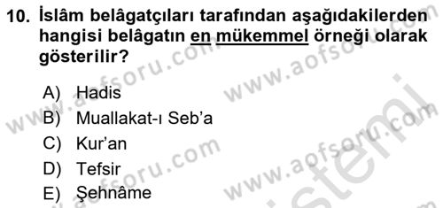 Eleştiri Tarihi Dersi 2022 - 2023 Yılı (Final) Dönem Sonu Sınav Soruları 10. Soru