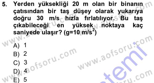 Teknolojinin Bilimsel İlkeleri 1 Dersi 2012 - 2013 Yılı (Final) Dönem Sonu Sınav Soruları 5. Soru