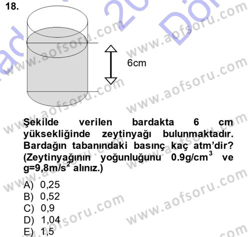 Teknolojinin Bilimsel İlkeleri 1 Dersi 2013 - 2014 Yılı (Final) Dönem Sonu Sınav Soruları 18. Soru
