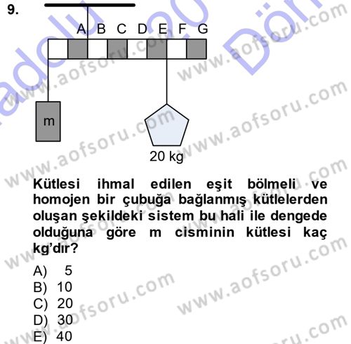 Teknolojinin Bilimsel İlkeleri 1 Dersi 2013 - 2014 Yılı (Final) Dönem Sonu Sınav Soruları 9. Soru