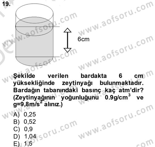 Teknolojinin Bilimsel İlkeleri 1 Dersi 2013 - 2014 Yılı Tek Ders Sınav Soruları 19. Soru