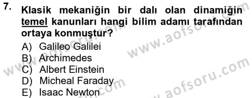 Teknolojinin Bilimsel İlkeleri 1 Dersi 2013 - 2014 Yılı Tek Ders Sınav Soruları 7. Soru