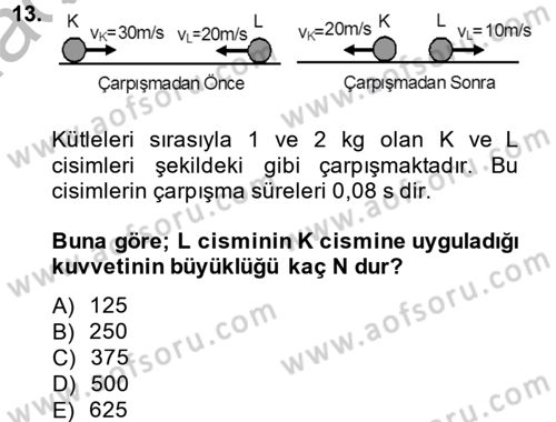 Teknolojinin Bilimsel İlkeleri 1 Dersi 2014 - 2015 Yılı (Final) Dönem Sonu Sınav Soruları 13. Soru