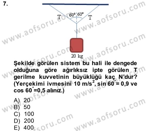 Teknolojinin Bilimsel İlkeleri 1 Dersi 2014 - 2015 Yılı (Final) Dönem Sonu Sınav Soruları 7. Soru