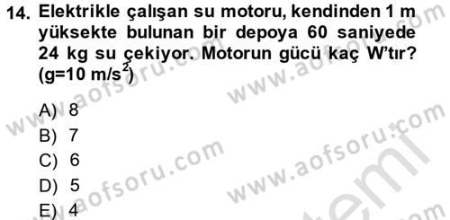 Teknolojinin Bilimsel İlkeleri 1 Dersi 2014 - 2015 Yılı Tek Ders Sınav Soruları 14. Soru