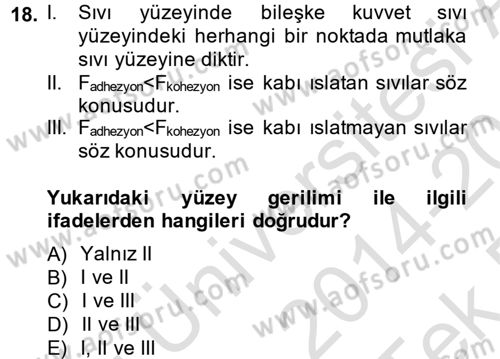 Teknolojinin Bilimsel İlkeleri 1 Dersi 2014 - 2015 Yılı Tek Ders Sınav Soruları 18. Soru