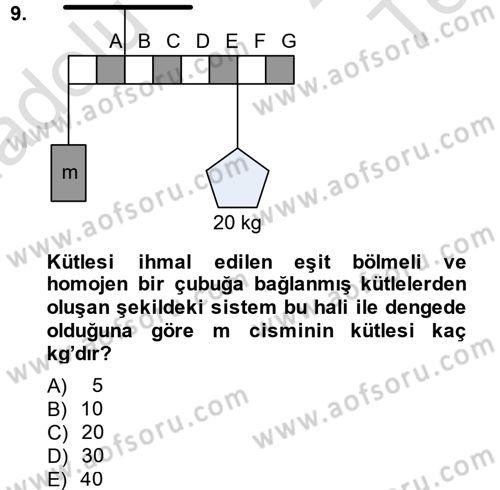 Teknolojinin Bilimsel İlkeleri 1 Dersi 2014 - 2015 Yılı Tek Ders Sınav Soruları 9. Soru