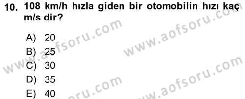 Teknolojinin Bilimsel İlkeleri 1 Dersi 2015 - 2016 Yılı (Vize) Ara Sınavı 10. Soru