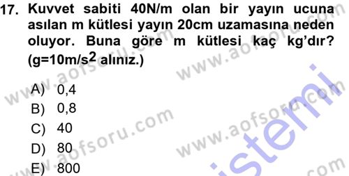 Teknolojinin Bilimsel İlkeleri 1 Dersi 2015 - 2016 Yılı (Vize) Ara Sınavı 17. Soru