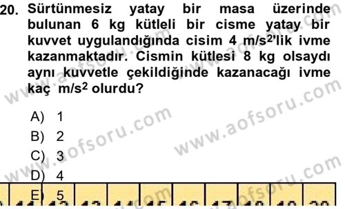 Teknolojinin Bilimsel İlkeleri 1 Dersi 2015 - 2016 Yılı (Vize) Ara Sınavı 20. Soru