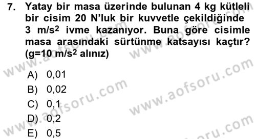 Teknolojinin Bilimsel İlkeleri 1 Dersi 2015 - 2016 Yılı (Vize) Ara Sınavı 7. Soru