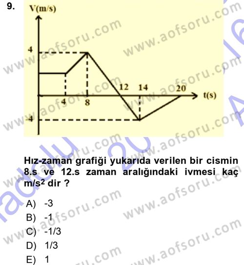 Teknolojinin Bilimsel İlkeleri 1 Dersi 2015 - 2016 Yılı (Vize) Ara Sınavı 9. Soru