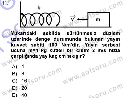 Teknolojinin Bilimsel İlkeleri 1 Dersi 2015 - 2016 Yılı (Final) Dönem Sonu Sınav Soruları 11. Soru