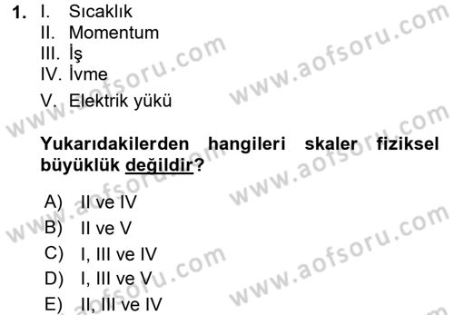 Teknolojinin Bilimsel İlkeleri 1 Dersi 2015 - 2016 Yılı Tek Ders Sınav Soruları 1. Soru