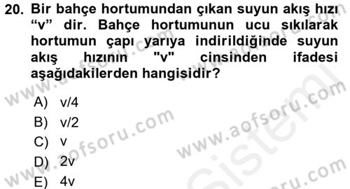 Teknolojinin Bilimsel İlkeleri 1 Dersi 2015 - 2016 Yılı Tek Ders Sınav Soruları 20. Soru