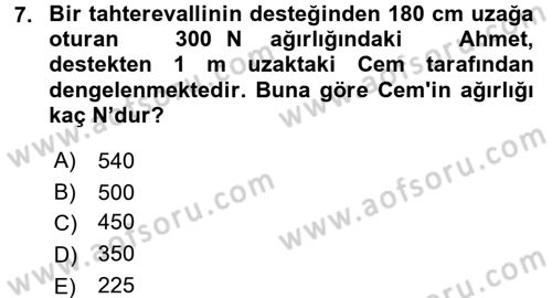 Teknolojinin Bilimsel İlkeleri 1 Dersi 2015 - 2016 Yılı Tek Ders Sınav Soruları 7. Soru