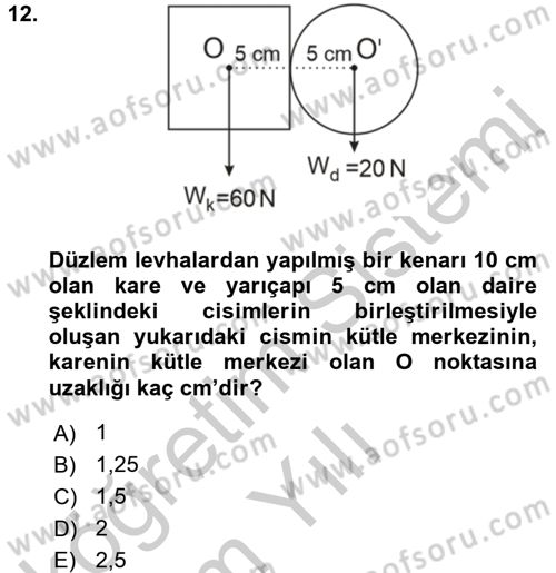 Teknolojinin Bilimsel İlkeleri 1 Dersi 2016 - 2017 Yılı 3 Ders Sınav Soruları 12. Soru
