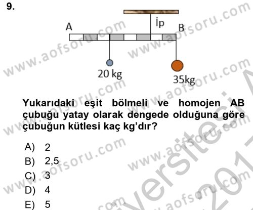 Teknolojinin Bilimsel İlkeleri 1 Dersi 2016 - 2017 Yılı 3 Ders Sınav Soruları 9. Soru