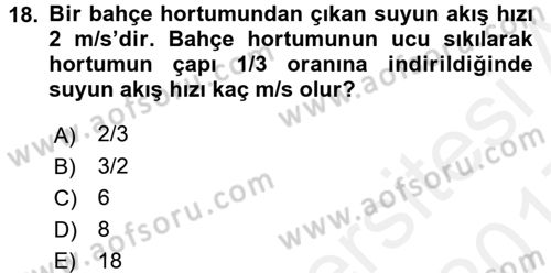 Teknolojinin Bilimsel İlkeleri 1 Dersi 2016 - 2017 Yılı (Final) Dönem Sonu Sınav Soruları 18. Soru