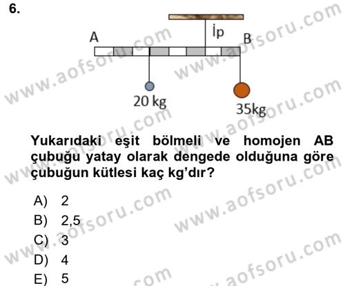Teknolojinin Bilimsel İlkeleri 1 Dersi 2016 - 2017 Yılı (Final) Dönem Sonu Sınav Soruları 6. Soru