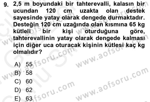 Teknolojinin Bilimsel İlkeleri 1 Dersi 2016 - 2017 Yılı (Final) Dönem Sonu Sınav Soruları 9. Soru