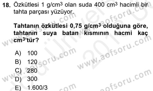 Teknolojinin Bilimsel İlkeleri 1 Dersi 2017 - 2018 Yılı 3 Ders Sınav Soruları 18. Soru