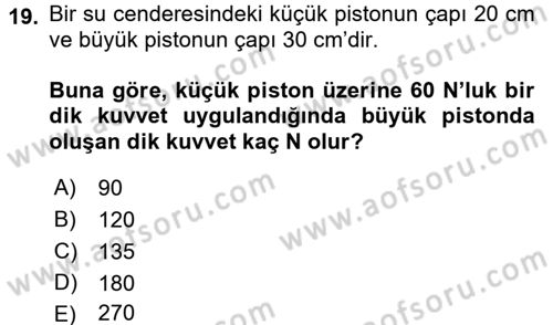 Teknolojinin Bilimsel İlkeleri 1 Dersi 2017 - 2018 Yılı 3 Ders Sınav Soruları 19. Soru