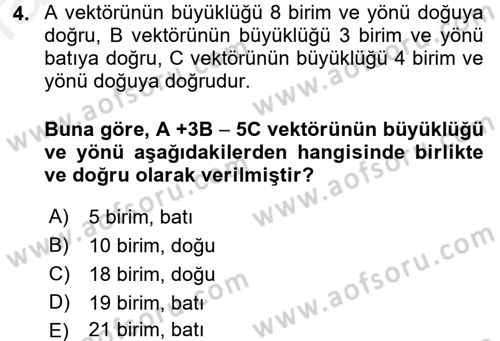 Teknolojinin Bilimsel İlkeleri 1 Dersi 2017 - 2018 Yılı 3 Ders Sınav Soruları 4. Soru