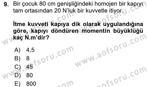 Teknolojinin Bilimsel İlkeleri 1 Dersi 2017 - 2018 Yılı 3 Ders Sınav Soruları 9. Soru