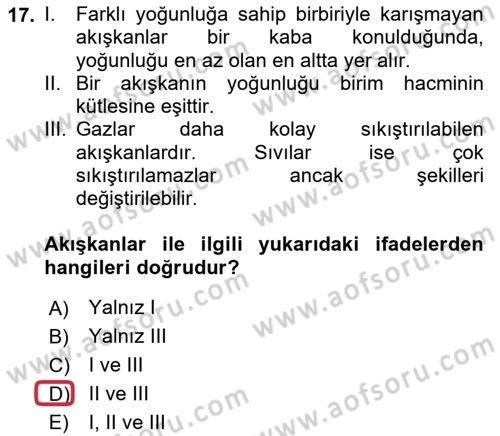 Teknolojinin Bilimsel İlkeleri 1 Dersi 2019 - 2020 Yılı (Vize) Ara Sınav Soruları 17. Soru