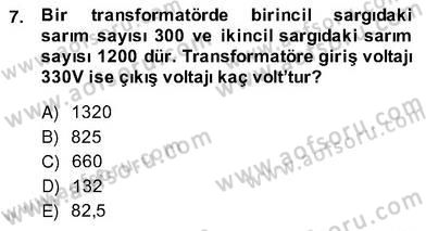 Teknolojinin Bilimsel İlkeleri 2 Dersi 2013 - 2014 Yılı (Vize) Ara Sınavı 7. Soru