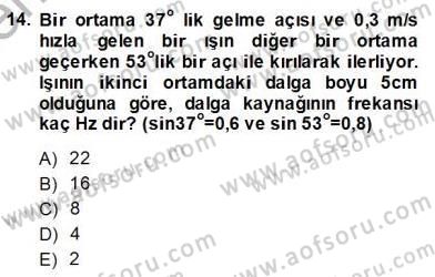 Teknolojinin Bilimsel İlkeleri 2 Dersi 2013 - 2014 Yılı (Final) Dönem Sonu Sınav Soruları 14. Soru