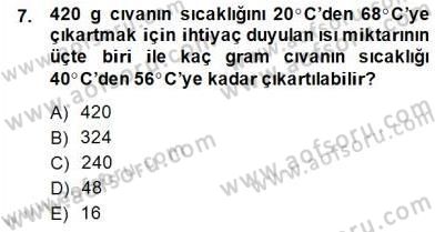 Teknolojinin Bilimsel İlkeleri 2 Dersi 2014 - 2015 Yılı (Final) Dönem Sonu Sınavı 7. Soru