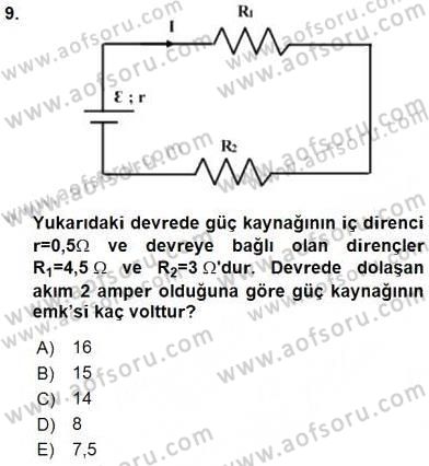 Teknolojinin Bilimsel İlkeleri 2 Dersi 2015 - 2016 Yılı (Vize) Ara Sınav Soruları 9. Soru