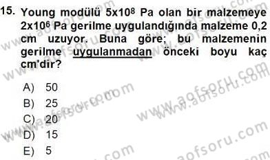 Teknolojinin Bilimsel İlkeleri 2 Dersi 2015 - 2016 Yılı (Final) Dönem Sonu Sınav Soruları 15. Soru