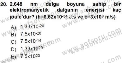 Teknolojinin Bilimsel İlkeleri 2 Dersi 2015 - 2016 Yılı (Final) Dönem Sonu Sınav Soruları 20. Soru